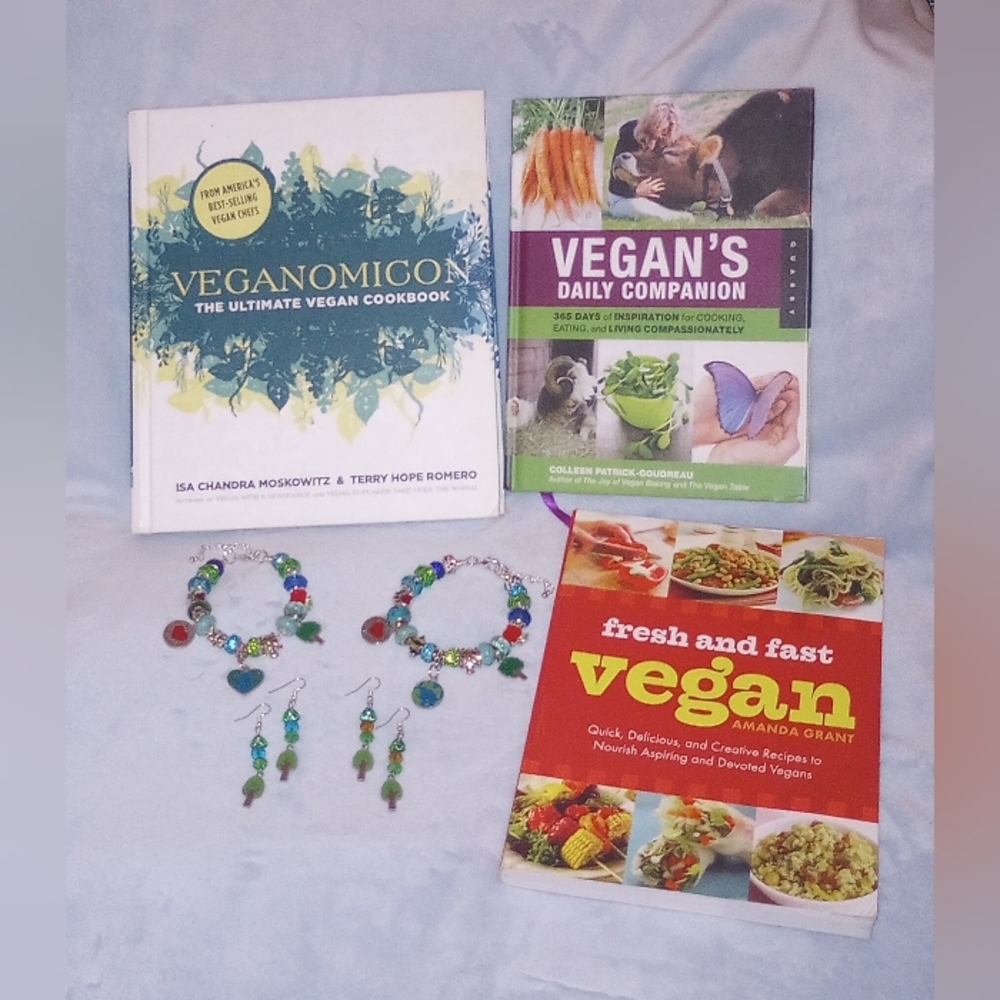 Mother Nature Earth Ocean Beaded Bracelet Earrings Unique 3 Vegan Cookbooks